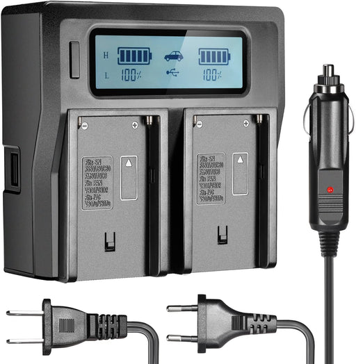 Neewer Dual-Channel LCD Battery Charger for Sony NP-F550 — view 1