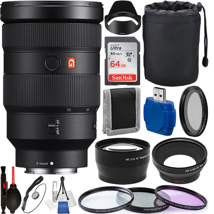 Sony FE 24-70mm f/2.8 GM Lens with Sandisk 64GB 82MM ND Filter Kit & MORE