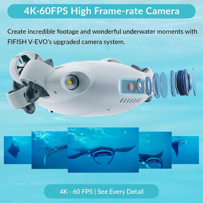 FIFISH V-EVO 4K Underwater Drone with AI Vision Lock 360° Omnidirectional Movement