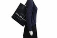 Ferragamo Black Canvas Leather Vertical Tote Handbag for Men