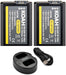 Koah PRO Rechargeable 1300mAh Battery 2-Pack with Dual Charger for Sony NP-FW50