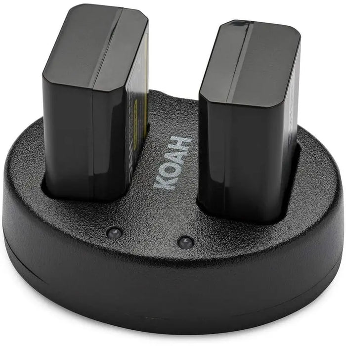 Koah PRO Rechargeable 1300mAh Battery 2-Pack with Dual Charger for Sony NP-FW50