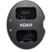 Koah PRO Rechargeable 1300mAh Battery 2-Pack with Dual Charger for Sony NP-FW50