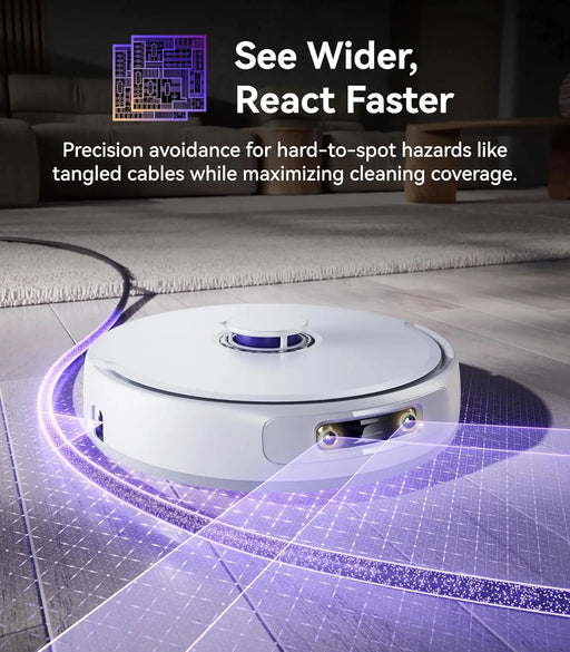 NARWAL Freo Z Ultra Robot Vacuum and Mop Combo, Dual RGB Cameras and Chips, AI Avoidance, 12000Pa Suction, Real-Time Decisions, Adaptive Hot-Water Self Wash & Self Emptying, Pet Hair, Quiet, White