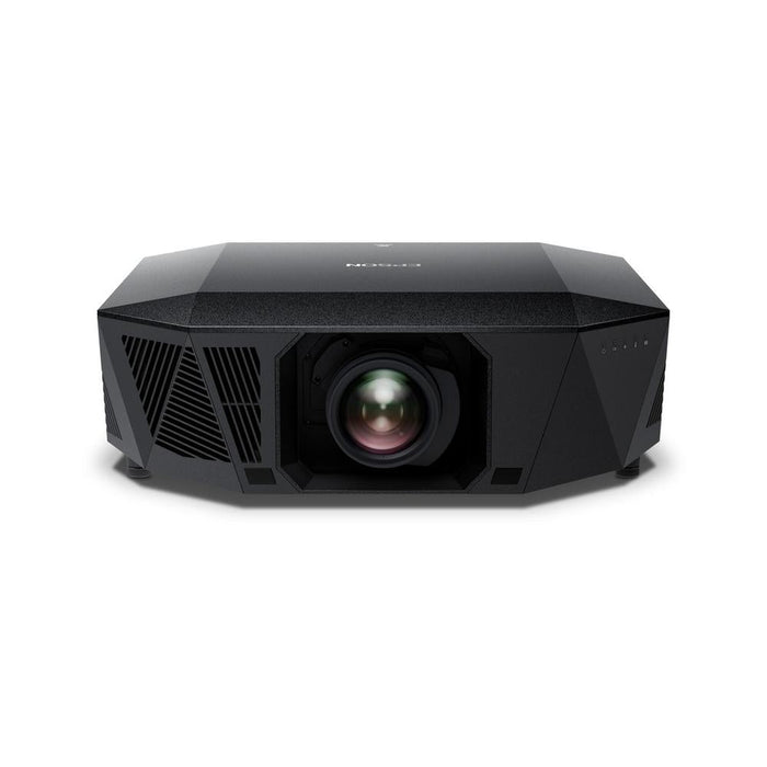 Epson QL3000B 4K laser projector, elevated front view with lens detail and status indicators