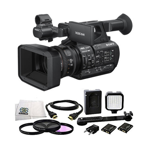 Sony PXW-Z190 4K 3-CMOS XDCAM Camcorder + Filter Kit + 36PC Bundle — view 1
