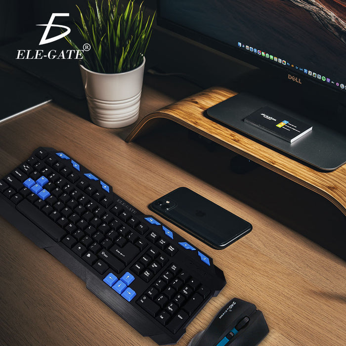 ELE-GATE Wireless Keyboard and Mouse Kit (ST.03) Spanish Spain Black Color reliable wireless connection_Allows you to work or play up to 10 meters away. - NJ Accessory/Buy Direct & Save