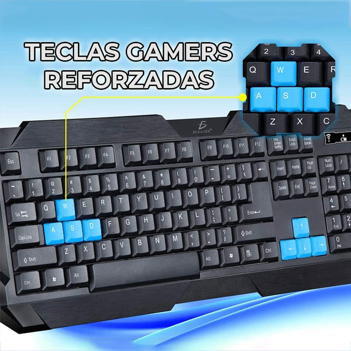 ELE-GATE Wireless Keyboard and Mouse Kit (ST.03) Spanish Spain Black Color reliable wireless connection_Allows you to work or play up to 10 meters away. - NJ Accessory/Buy Direct & Save