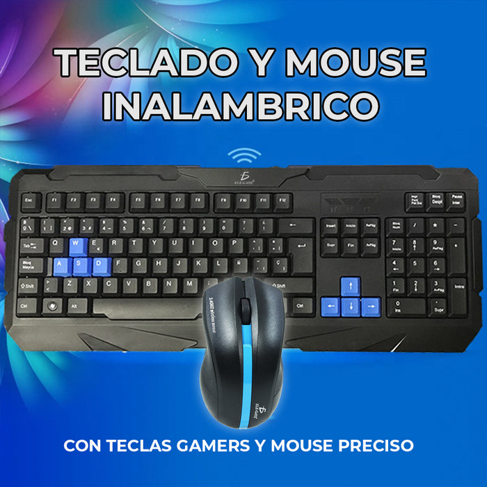 ELE-GATE Wireless Keyboard and Mouse Kit (ST.03) Spanish Spain Black Color reliable wireless connection_Allows you to work or play up to 10 meters away. - NJ Accessory/Buy Direct & Save