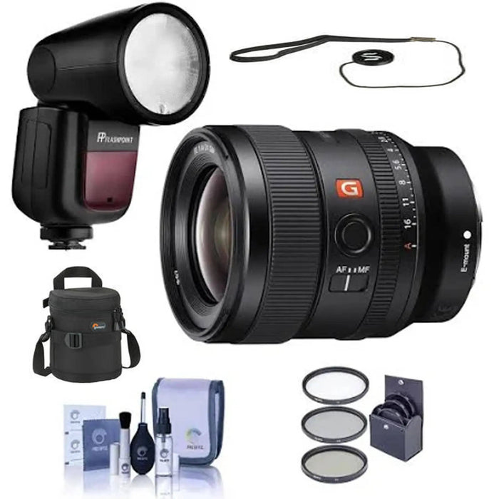 Sony FE 24mm f/1.4 GM Lens with Flash & Accessories Bundle