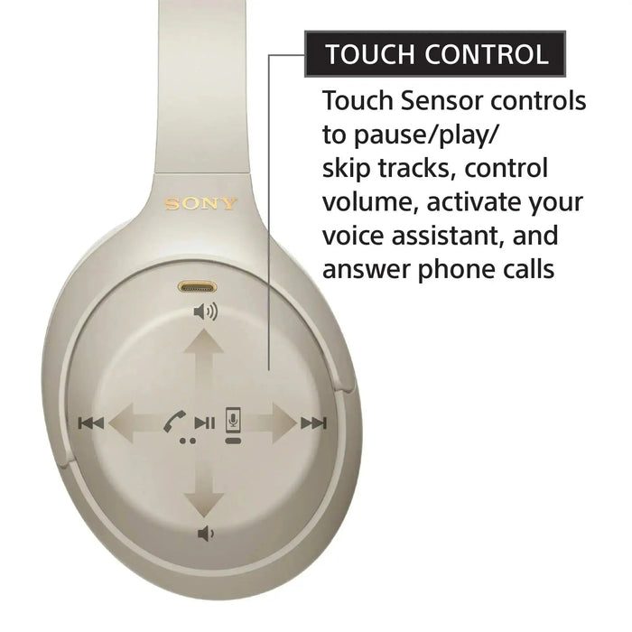 Sony WH-1000XM4 Premium Wireless Noise-Cancelling Over-Ear Headphones - Silver
