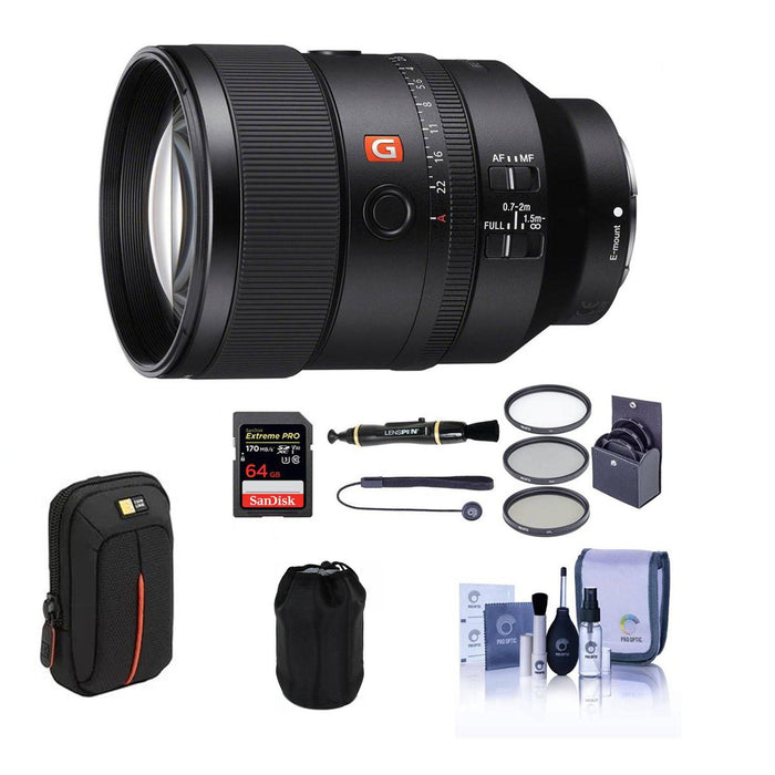 Sony FE 35mm f/1.4 GM Lens 64GB SD Card Backpack & Accessory Kit Bundle