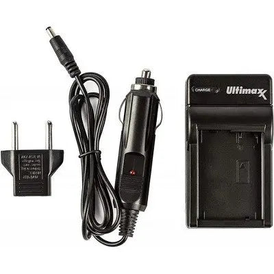 ULTIMAXX Portable Camera Battery Charger for Canon LPE6 EOS with Car Adapter