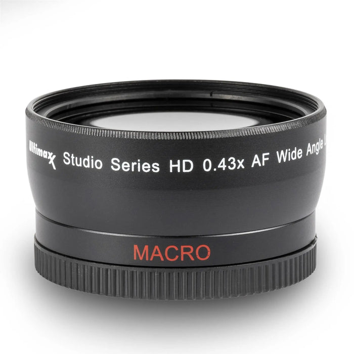 Ultimaxx 49mm 0.43x Ultra-Fast AF HD Wide Angle Macro Lens for DSLR Cameras