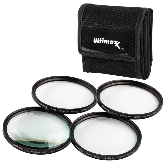 Ultimaxx 46mm Macro Close-Up Filter Kit: +1, +2, +4, +10 Diopter Lenses