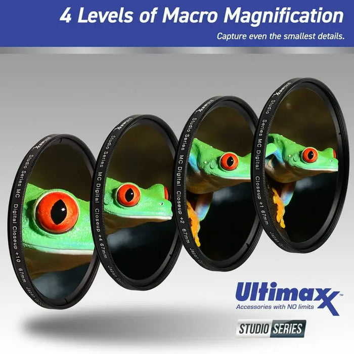 Ultimaxx 4PC Macro Close-Up Filter Kit 1-2-4-10 Diopter