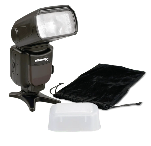 Ultimaxx Auto Camera Flash with LCD, Slave Mode, and Carry Pouch