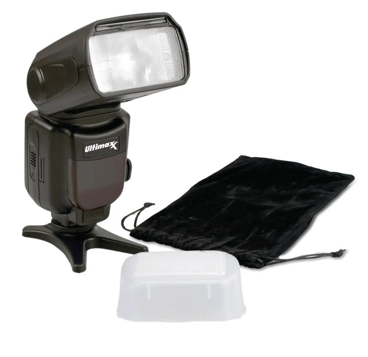 Ultimaxx Auto Camera Flash with LCD, Slave Mode, and Carry Pouch