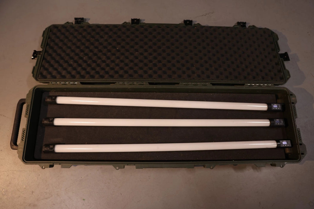 3 Quasar Science Q50WRGBX (4') LED Tubes with Wheeled Travel Case