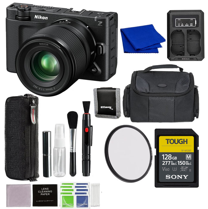 Nikon ZR Cinema Camera with 50mm f/1.4 Lens Kit and Travel Essentials + Accessories Bundle