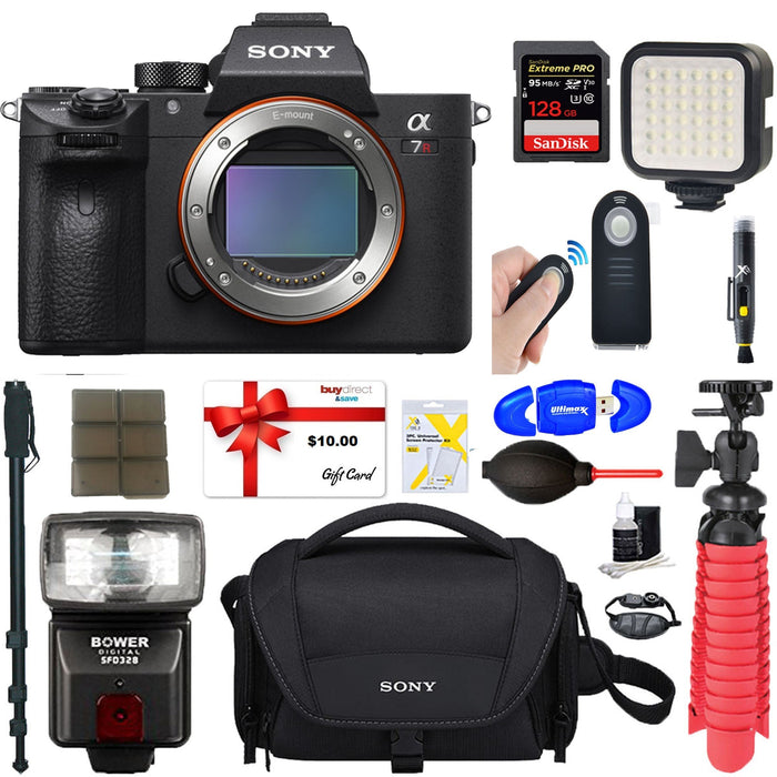 Sony a7R III 42.4MP Full-frame Mirrorless Camera Body 128GB Memory & Flash Accessory Bundle