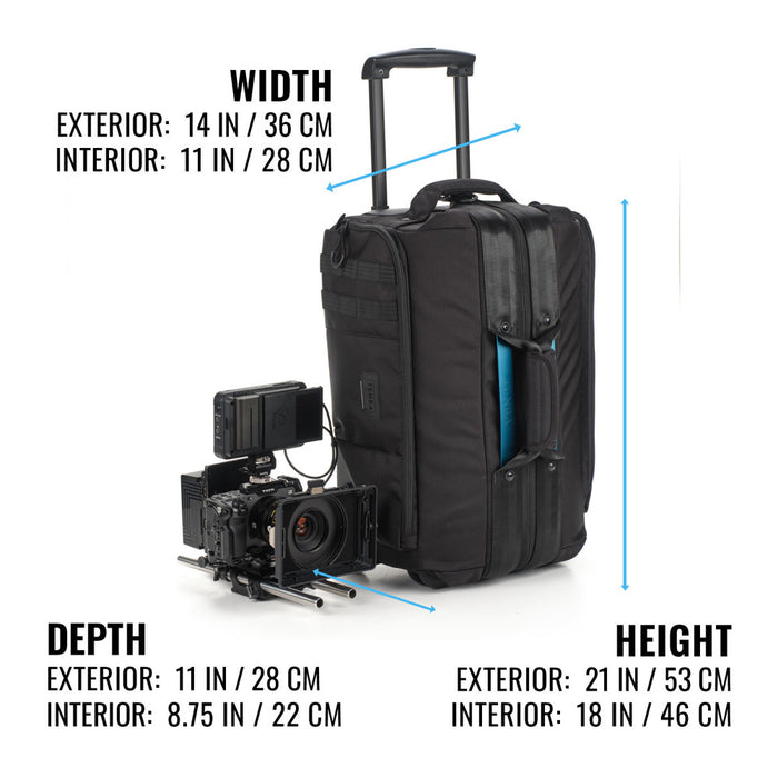 Tenba Cineluxe v2 Roller 21 black wheeled camera case