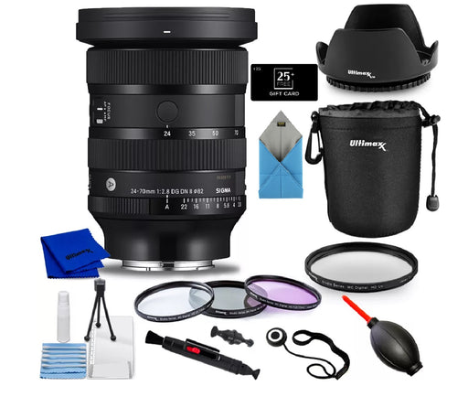 Sigma 24-70mm f/2.8 DG DN II Art Lens (Sony E) 57A965 + ULTIMAXX UV Filter 82mm +  ULTIMAXX Tulip Lens Hood 82mm + BuyDirect & Save Gift Card - $25.00  Accessory Bundle + More - Buy Direct & Save