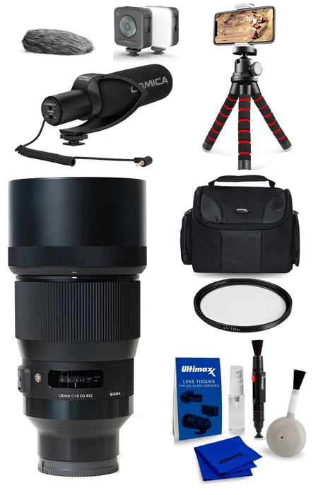 Sigma 135mm f/1.8 DG HSM Art Lens for Sony E - Professional Beginners Bundle