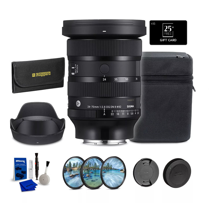 Sigma 24-70mm f/2.8 DG DN II Art Lens (Sony E) + Lens Filter Kit 82MM + BuyDirect & Save Gift Card - $25.00 + More - Buy Direct & Save
