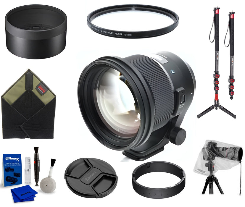 Sigma 105mm f/1.4 DG HSM Art Lens (Sony E) Starter Kit With Sigma PT-21 Protective Cover + Filters & Case + More Sigma