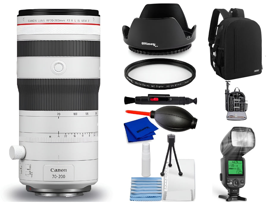 Canon RF 70-200mm f/2.8 L IS USM Z Lens (White) 6594C002 - Starter Bundle