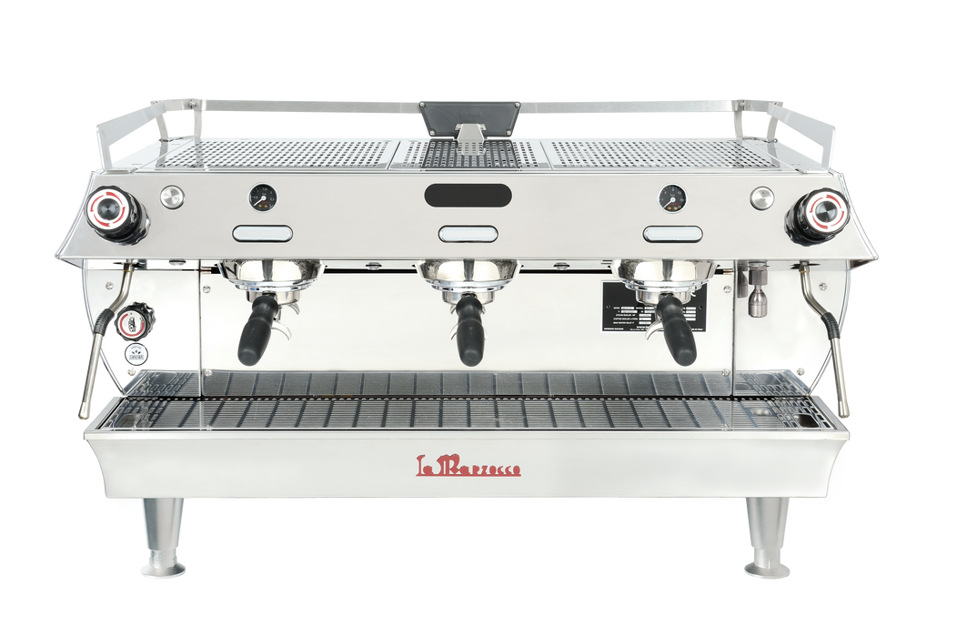 La Marzocco GB5 S EE semi-automatic 3-group commercial espresso machine — front view