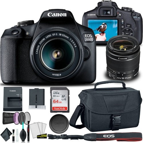 Canon EOS Rebel T6/2000D DSLR Camera with 18-55mm Lens| 500mm Preset Lens Essential Bundle Canon