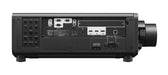 Rear input and output connection ports on the Panasonic PT-REZ15LBUG projector