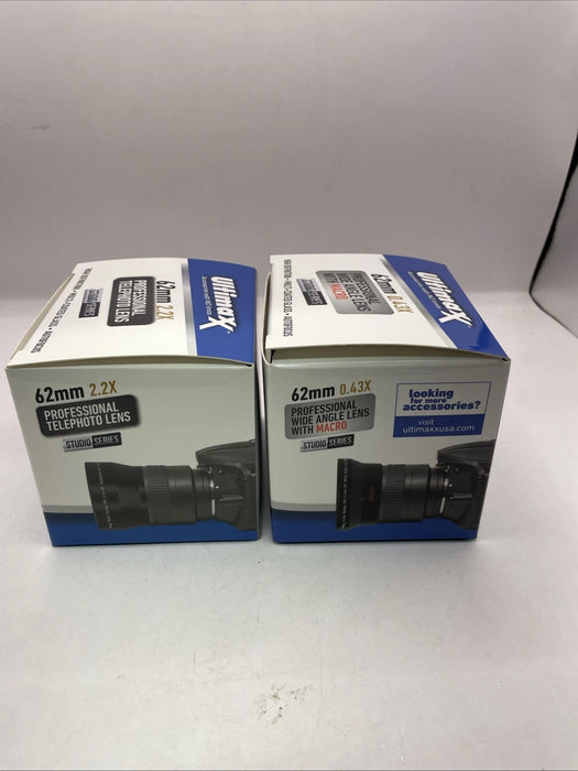 🌌 Ultimaxx 62mm Professional Wide-Angle & Telephoto Converter Lens Set