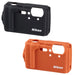 Nikon Silicon Camera Case CF-CP3 for COOLPIX W300 Black Orange