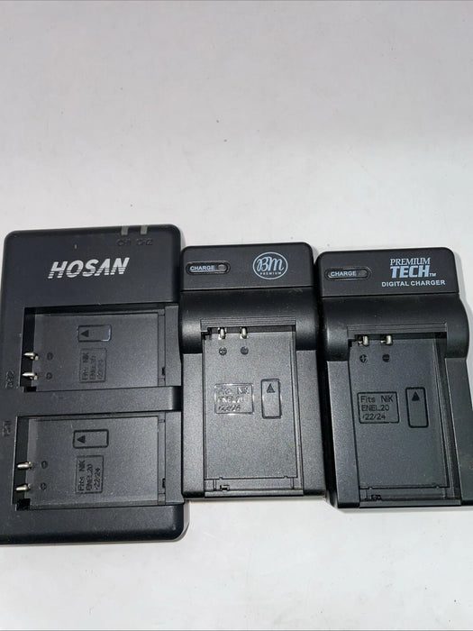 🔋 BM Premium + PremiumTech + HOSAN (Dual) EN-EL20/22/24 Charger Bundle