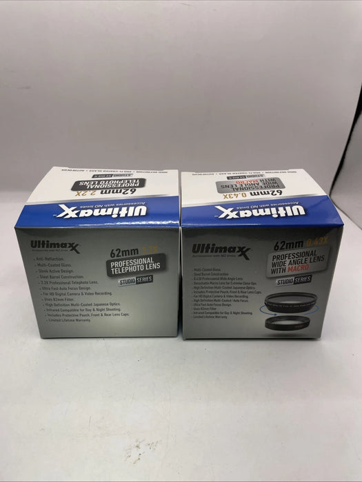 🌌 Ultimaxx 62mm Professional Wide-Angle & Telephoto Converter Lens Set