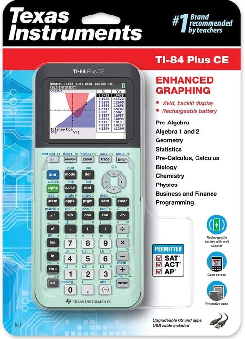 Mint Green TI-84 Plus CE Python Graphing Calculator
