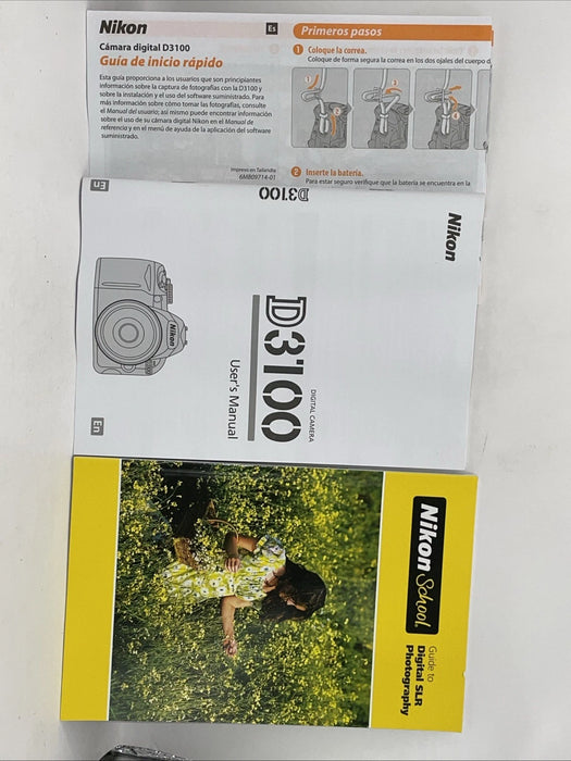 📚 Nikon D3100 English User’s Manual + Nikon School Guide to Digital SLR Photography