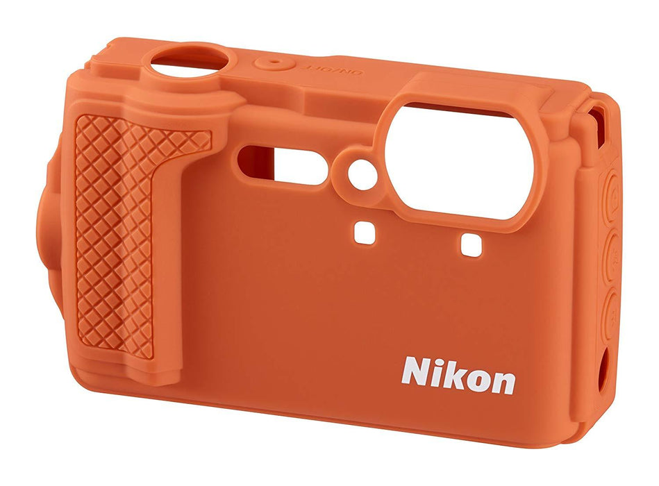 Nikon Silicon Camera Case CF-CP3 for COOLPIX W300 Black Orange
