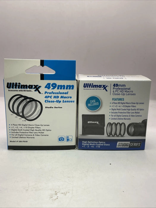 🔍 Ultimaxx 49mm Pro 4 PC HD Macro Close-Up Lens Bundle – Capture Every Detail Like a Pro!
