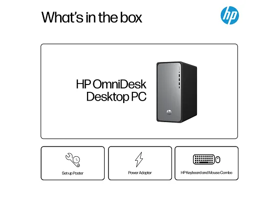 HP OmniDesk M02-0055t Desktop PC Intel Core i5 16GB RAM 512GB SSD Meteor Silver