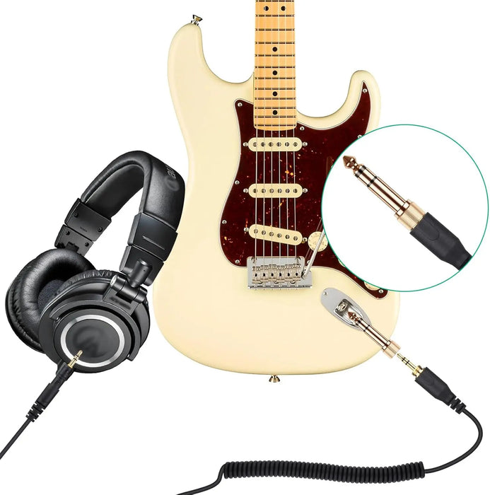 weishan Coiled Audio Cable Compatible with ATH-M50X, ATH-M40X, ATH-M70X Gaming Headphones, 2.5mm to 3.5mm Extension Aux Cord Wire 5ft to 16ft