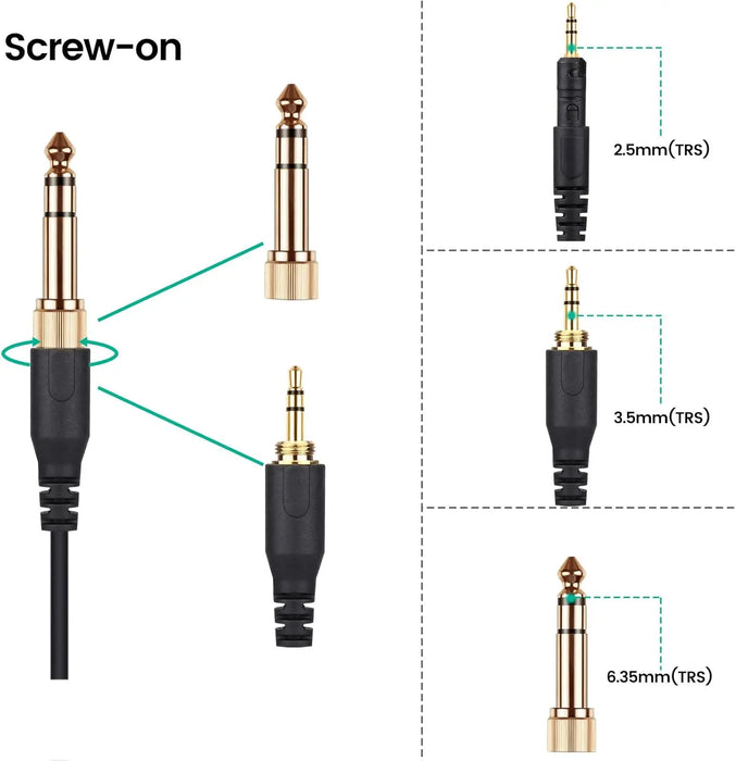 weishan Coiled Audio Cable Compatible with ATH-M50X, ATH-M40X, ATH-M70X Gaming Headphones, 2.5mm to 3.5mm Extension Aux Cord Wire 5ft to 16ft
