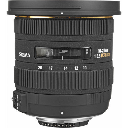 Sigma 10-20mm f/3.5 EX DC HSM Autofocus Zoom Lens For Canon with Wrist Strap Cap Keeper Deluxe Lens Cleaning Kit