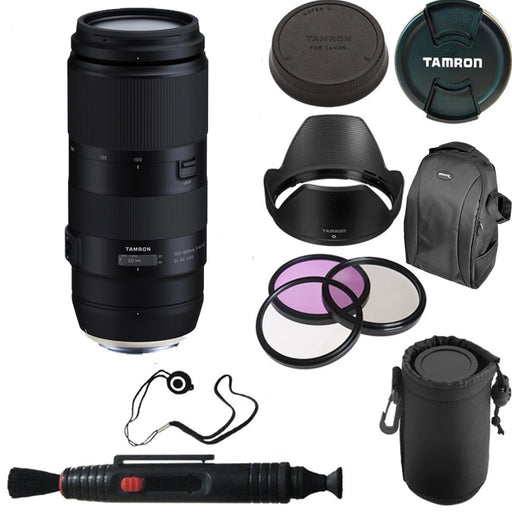 Tamron 100-400mm f/4.5-6.3 Di VC USD Lens for Canon EF With UV Filters & Pouch
