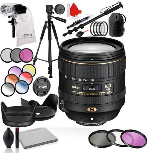 Nikon AF-S DX 16-80mm f/2.8-4E ED VR with Tripod | Monopod | Filters & More