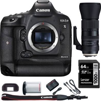 Canon EOS-1D X Mark II Digital SLR Camera with Sigma 150-600mm USD Zoom Lens &amp; Lexar 64GB Bundle