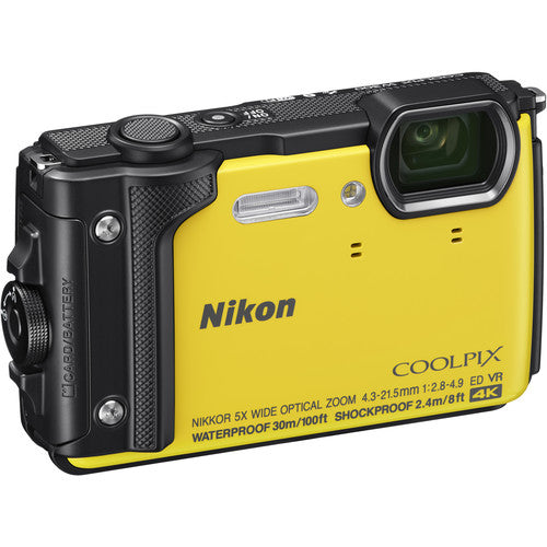 Nikon COOLPIX W300 Digital Camera (Yellow/Mix Colors) with 2X 64GB Memory Cards Spare Battery LED Light Bundle